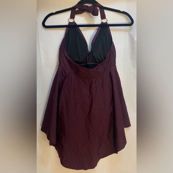 NWT Sea & Sand Woman’s Tummy Control Burgundy Swimsuit Size 8 - Picture 2 of 9